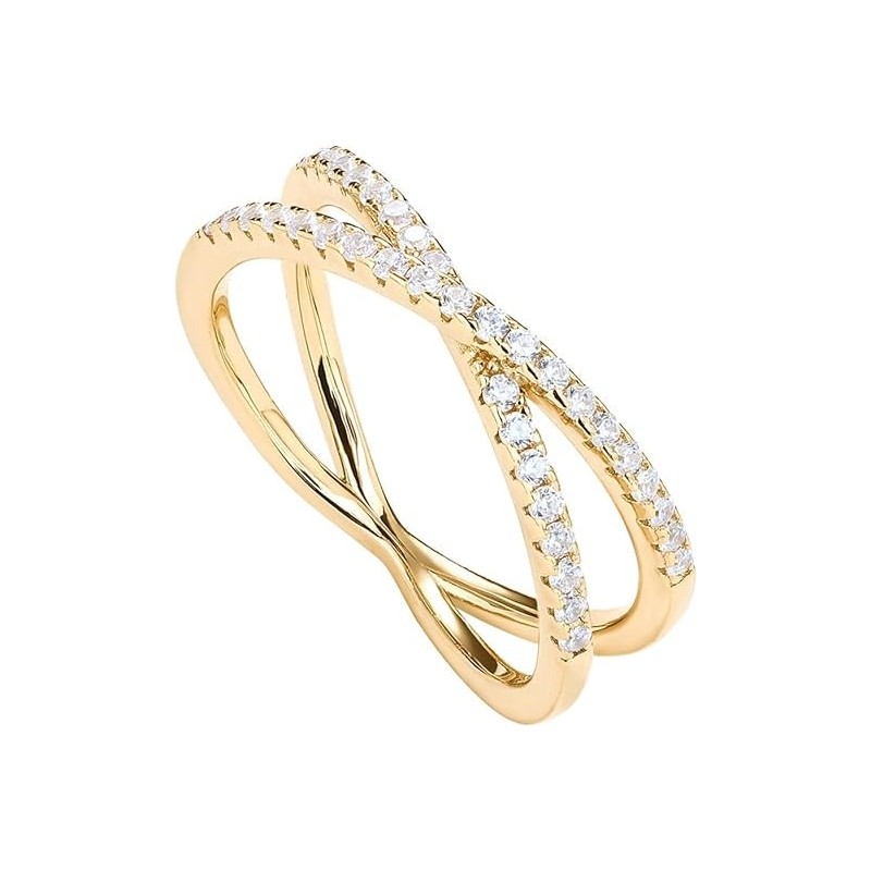 PAVOI 14K Gold Plated X Ring Diamond