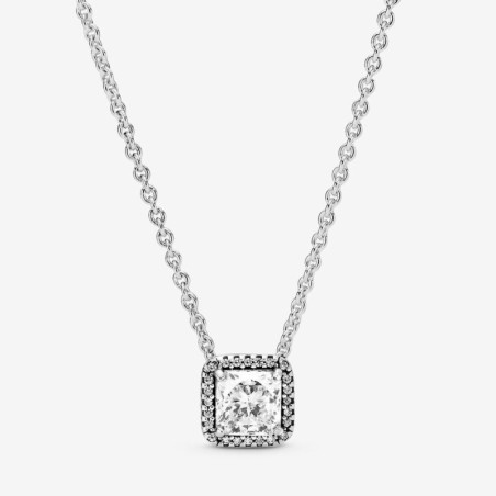 Square Sparkle Halo Necklace