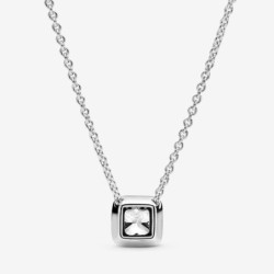 Square Sparkle Halo Necklace