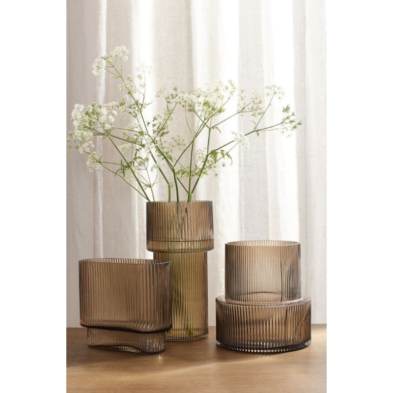 H&M HOME Large Glass Vase,Beige Colors