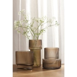 H&M HOME Oval Glass Vase,Beige Colors