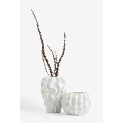 H&M HOME Stoneware Vase,White Colors